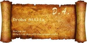 Droba Attila névjegykártya